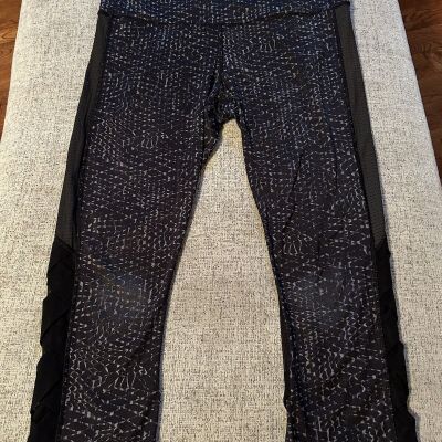 Lululemon Var-City Crop Leggings Mid-Rise Samba Snake Battleship Black Size 10